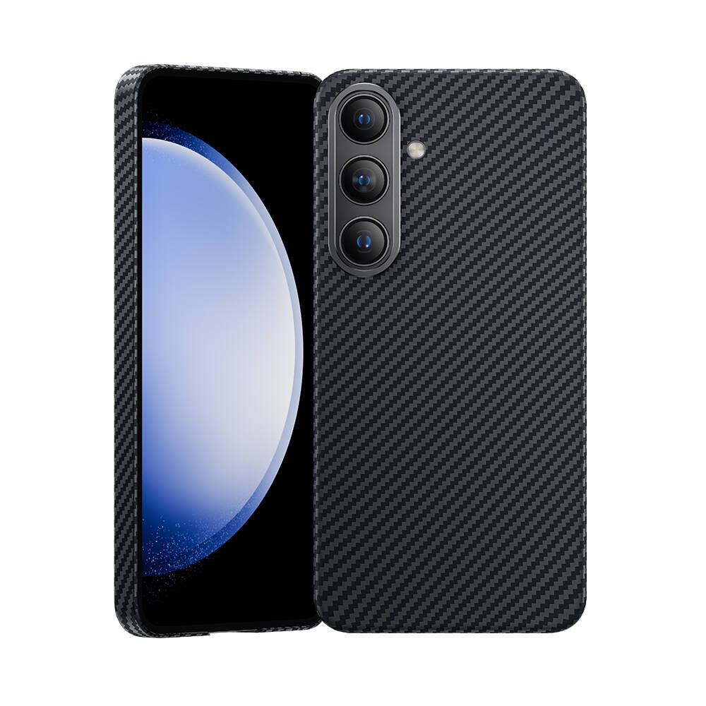 Galaxy S25 Plus Kılıf M-safe Şarj Özellikli Karbon Fiber Benks Essential ArmorAir 600D Kevlar Kapak Siyah
