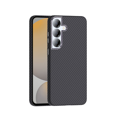 Galaxy S25 Plus Case with M-safe Charging Function Carbon Fiber Look Zore Gros Cover Black 