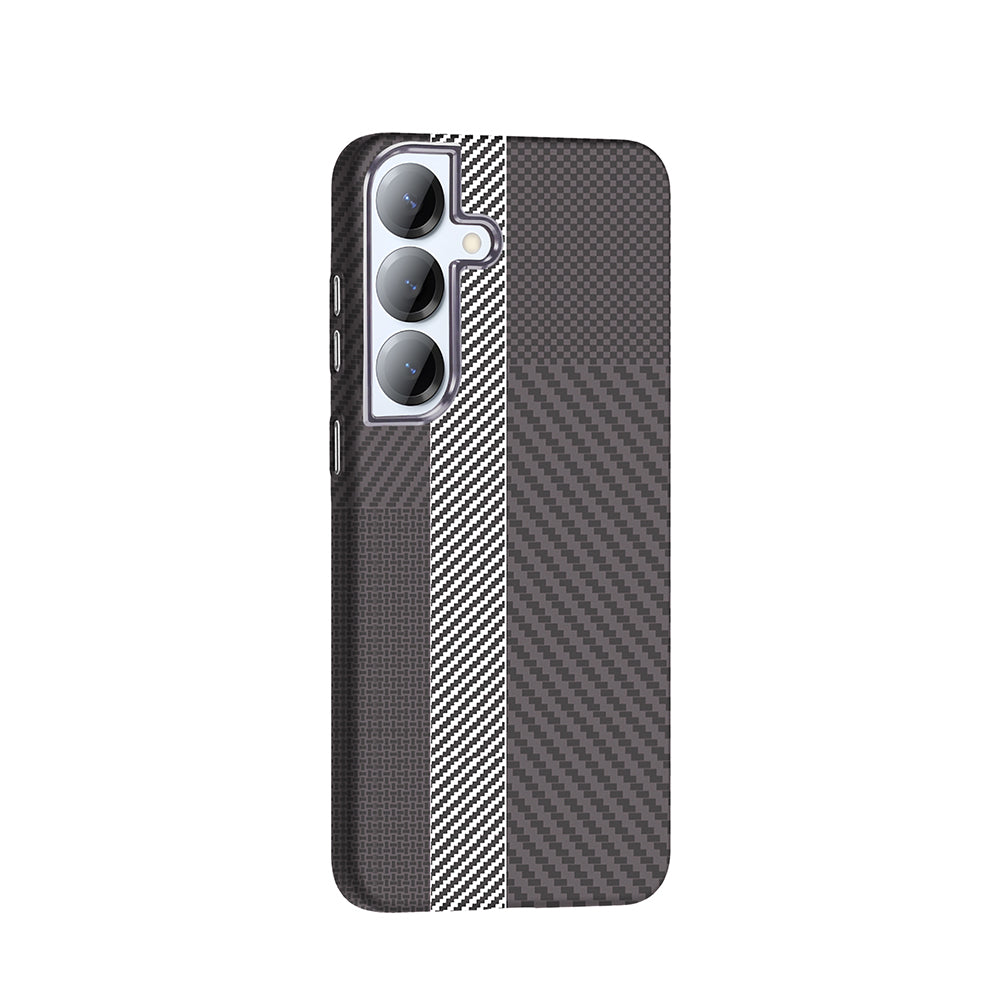 Galaxy S25 Plus Case with M-safe Charging Function Carbon Fiber Look Zore Gros Cover Black 
