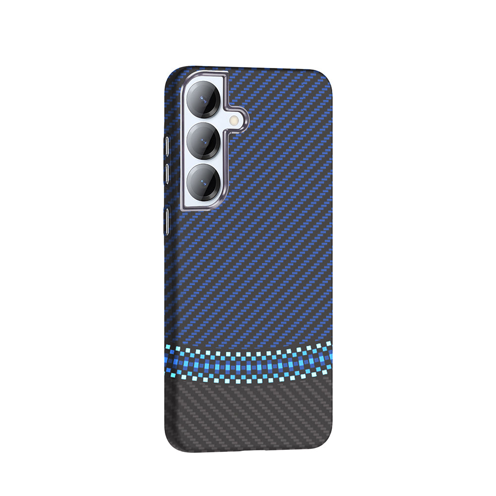 Galaxy S25 Plus Case with M-safe Charging Function Carbon Fiber Look Zore Gros Cover Black 