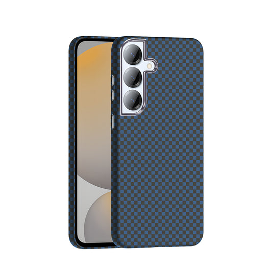 Galaxy S25 Plus Case with M-safe Charging Function Carbon Fiber Look Zore Gros Cover Navy Blue 