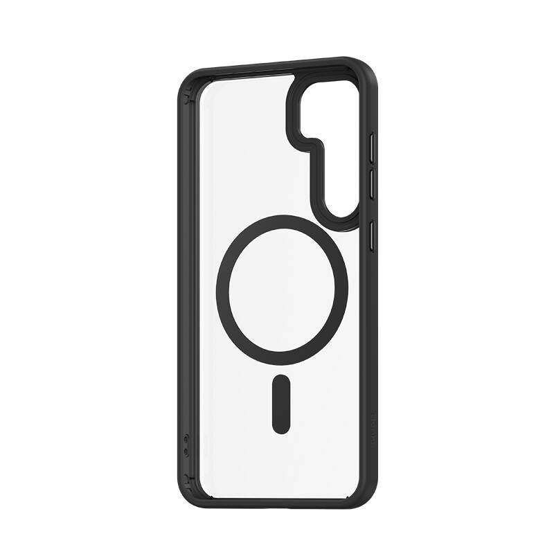 Galaxy S25 Plus Kılıf M-safe Şarj Özellikli Şeffaf Arka Yüzey Benks MagClap TPU Çerçeve Kapak Mavi