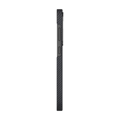 Galaxy S25 Plus Kılıf M-safe Şarj Özellikli 600D Aramid Fiber Pitaka Ultra-Slim Classic Serisi Black-Grey Twill Kapak Siyah-Gri