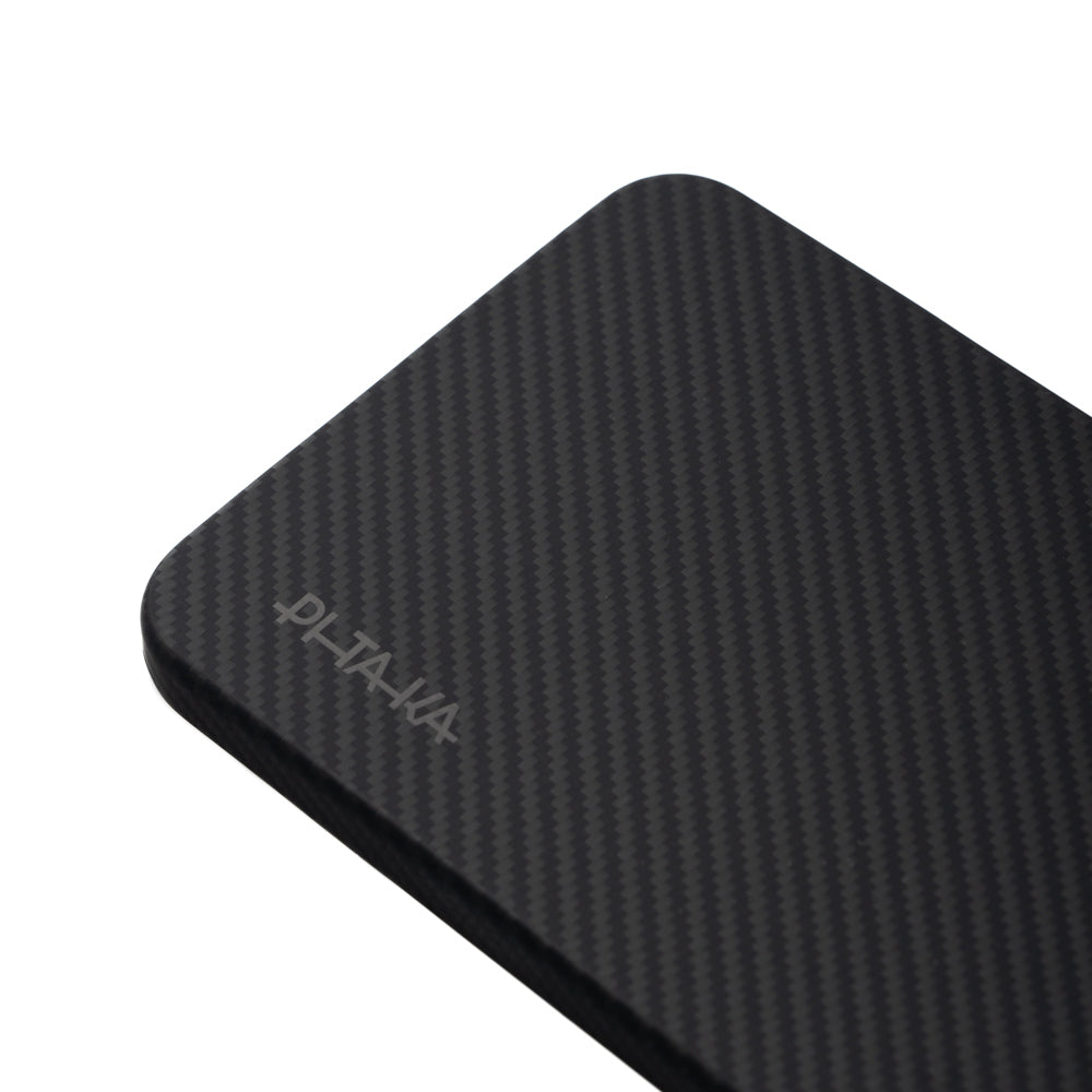 Galaxy S25 Plus Kılıf M-safe Şarj Özellikli 600D Aramid Fiber Pitaka Ultra-Slim Classic Serisi Black-Grey Twill Kapak Siyah-Gri