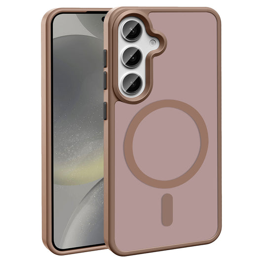 Galaxy S25 Plus Case M-safe Charging Feature Matte Back Surface Zore Sio Cover Beige 