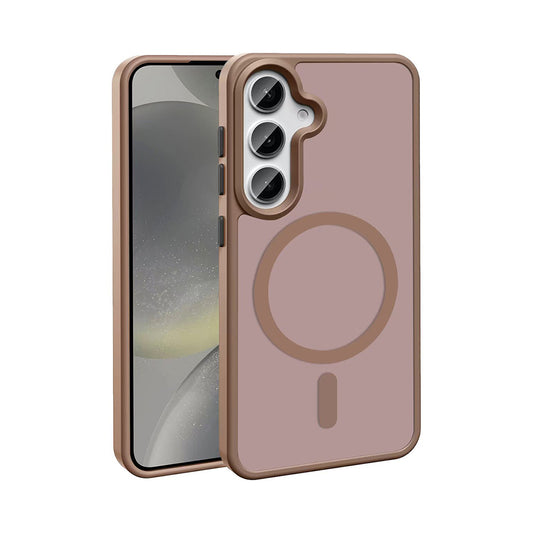 Galaxy S25 Plus Case M-safe Charging Feature Matte Back Surface Zore Sio Cover Brown 