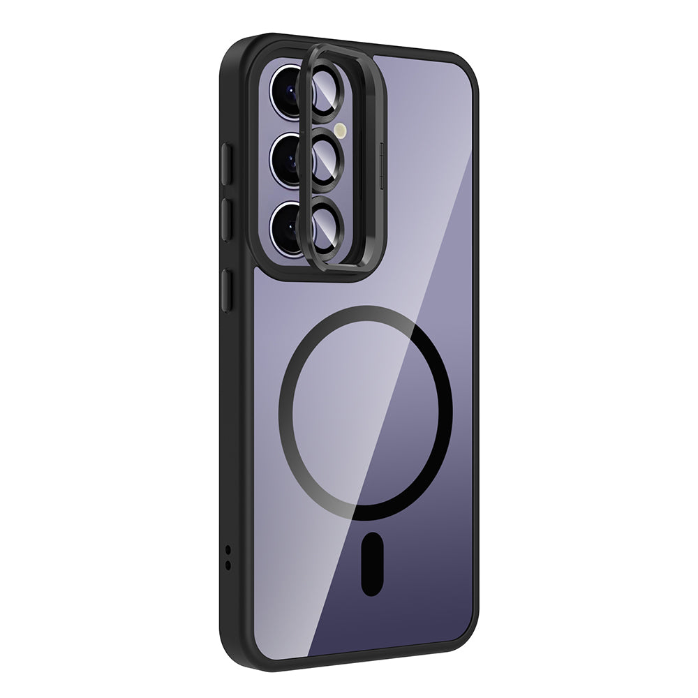 Galaxy S25 Plus Case with Stand and Camera Lens Gift, M-Safe Charging Feature, Zore Etro Cover Black 