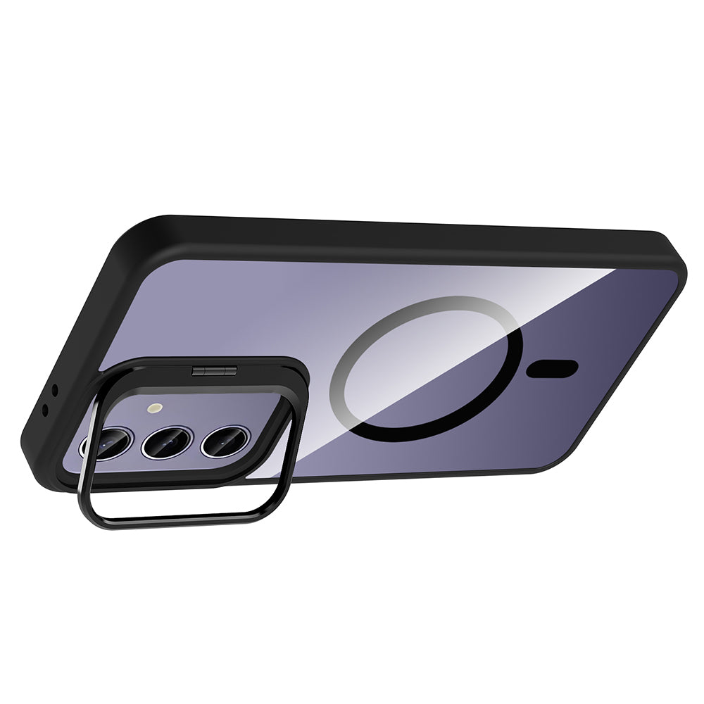 Galaxy S25 Plus Case with Stand and Camera Lens Gift, M-Safe Charging Function, Zore Etro Cover Desert Titanium 