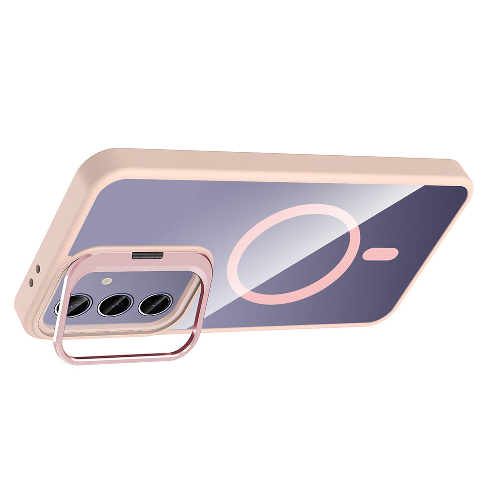 Galaxy S25 Plus Case with Stand and Camera Lens Gift, M-Safe Charging Function, Zore Etro Cover Desert Titanium 