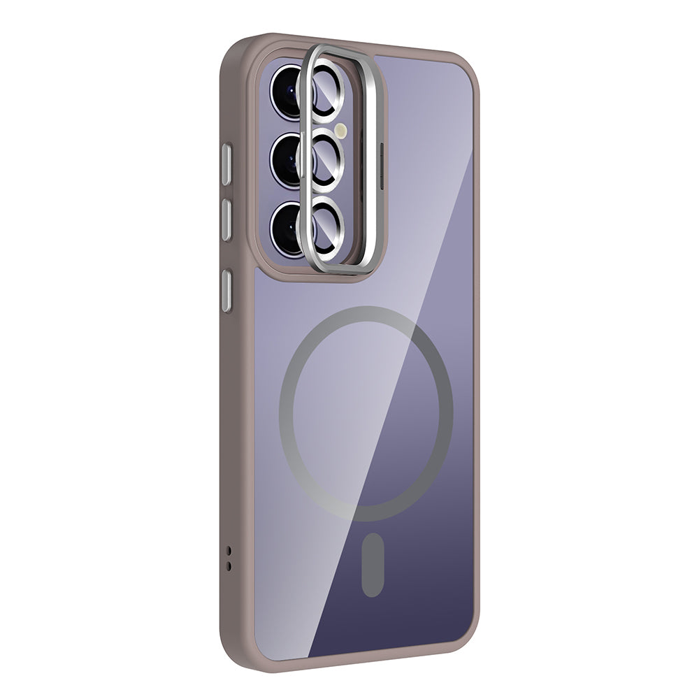 Galaxy S25 Plus Case with Stand and Camera Lens Gift, M-Safe Charging Feature, Zore Etro Cover Black 
