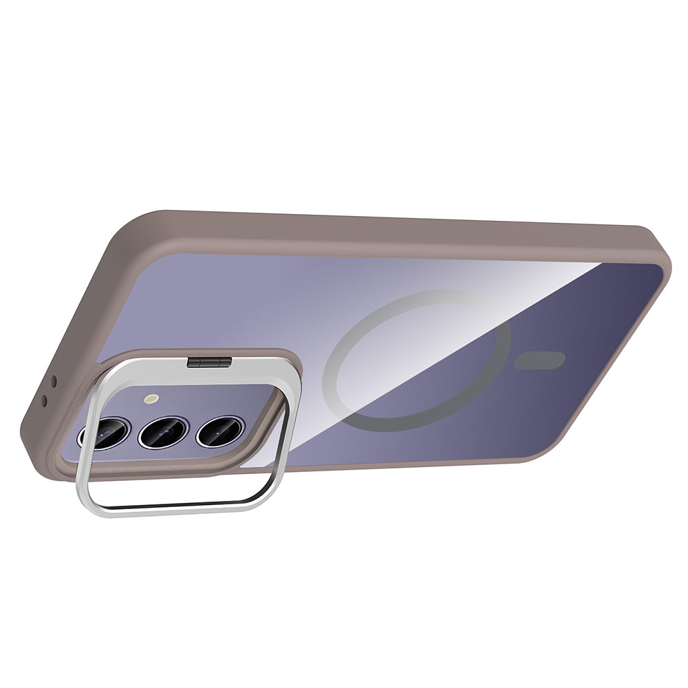 Galaxy S25 Plus Case with Stand and Camera Lens Gift, M-Safe Charging Feature, Zore Etro Cover Black 