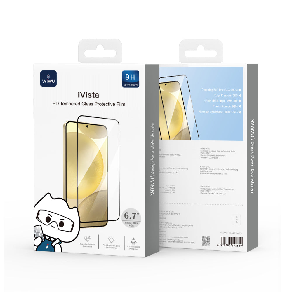 Galaxy S25 Plus Wiwu iVista Super Hardness Screen Protector Black