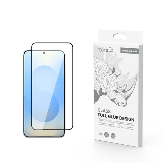 Galaxy S25 Plus Zore Rika Premium Tempered Glass Screen Protector Black 