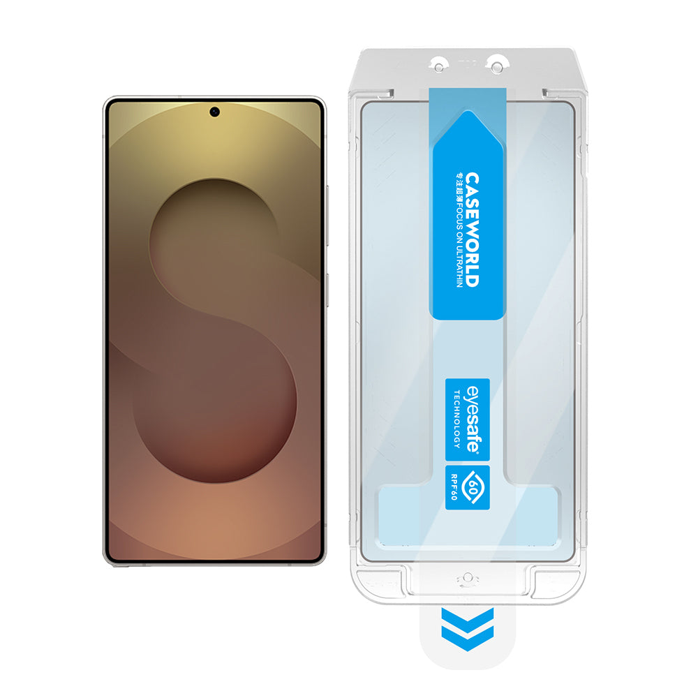 Galaxy S25 Ultra CaseWorld Applicator Series 2.5D Eyesafe Blue Light Technology 0.25mm Tempered Glass Screen Protector + Application Tool Transparent 