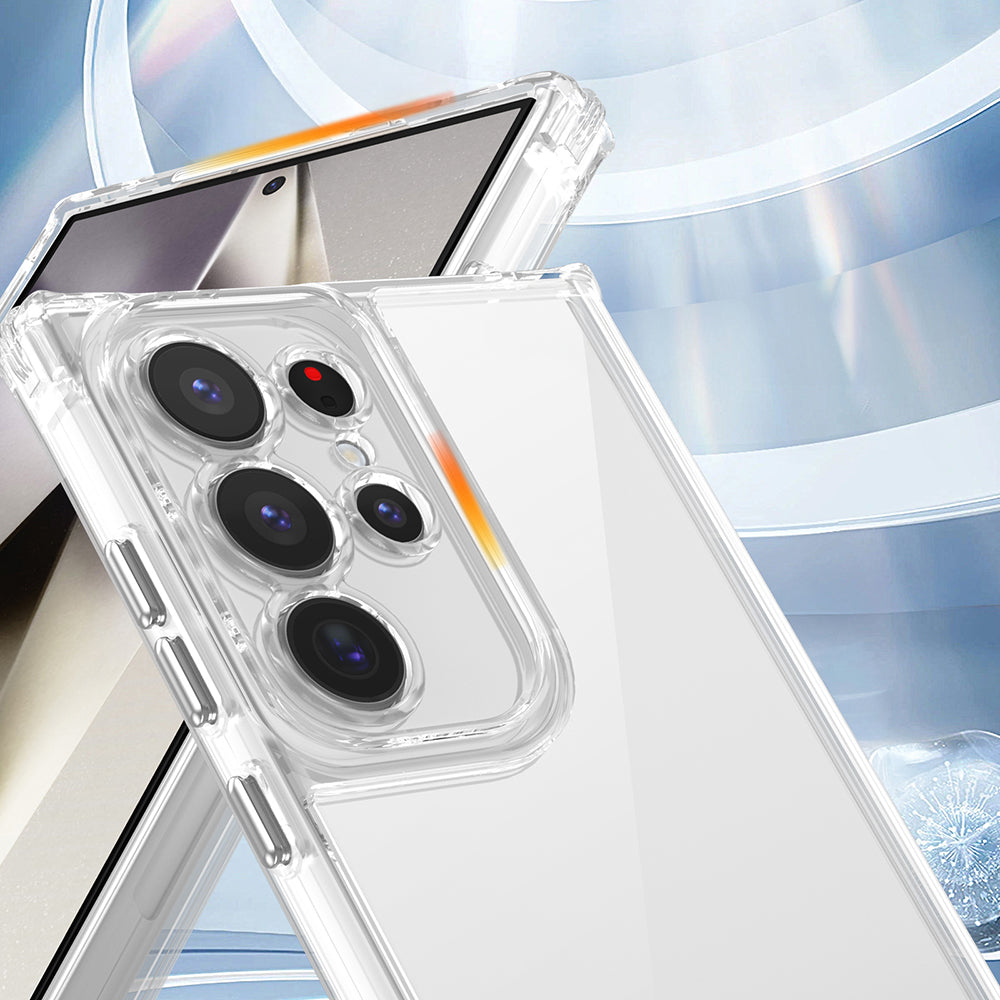 Galaxy S25 Ultra Airbag Case with Attachable Strap Zore Snap Silicone Cover Transparent 