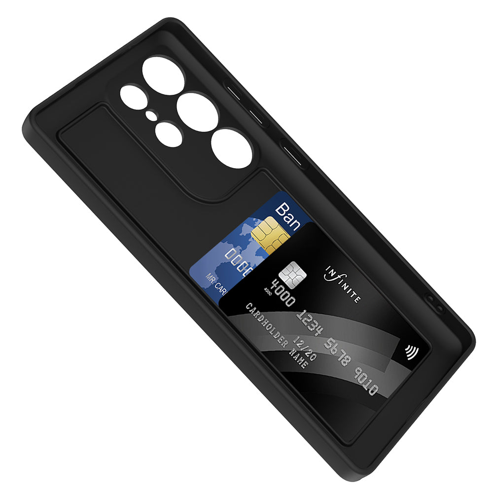 Galaxy S25 Ultra Case Camera Protection Card Holder Zore Vitra Cover Black