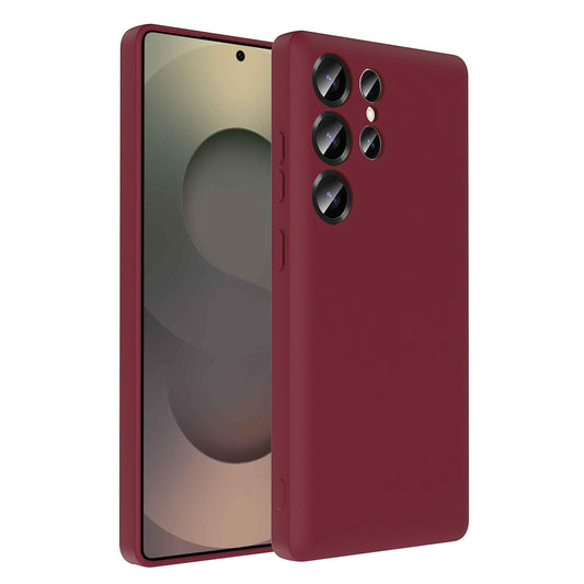 Galaxy S25 Ultra Case Camera Protection Card Holder Zore Vitra Cover Plum