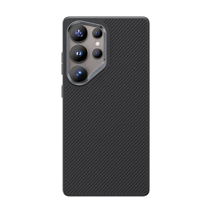 Galaxy S25 Ultra Kılıf Karbon Fiber M-safe Şarj Özellikli Benks Hybrid ArmorPro 600D Kevlar Kapak Siyah