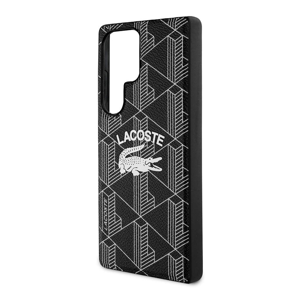 Galaxy S25 Ultra Kılıf Lacoste Orjinal Lisanslı M-safe Şarj Özellikli Mono Vintage Logo Kapak Lacivert