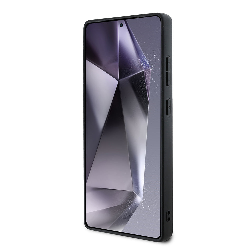 Galaxy S25 Ultra Kılıf Lacoste Orjinal Lisanslı PU Pike Desenli Arka Yüzey İkonik Timsah Dokuma Logolu Kapak Siyah