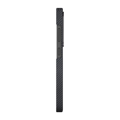Galaxy S25 Ultra Kılıf M-safe Şarj Özellikli 600D Aramid Fiber Pitaka Ultra-Slim Classic Serisi Black-Grey Twill Kapak Siyah-Gri