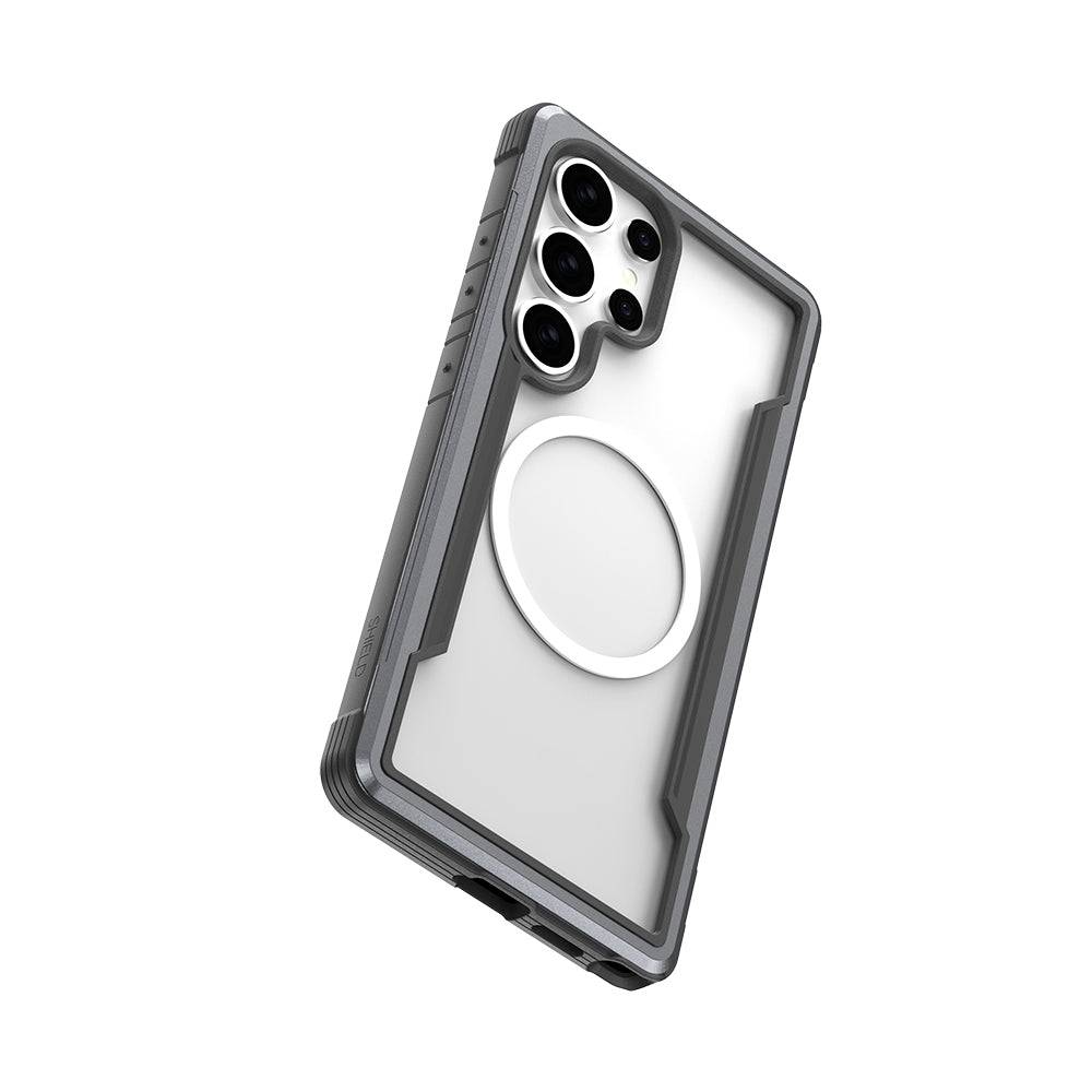 Galaxy S25 Ultra Kılıf M-safe Şarj Özellikli Airbagli Raptic Shield Serisi Şeffaf Arka Yüzey Kapak Kırmızı