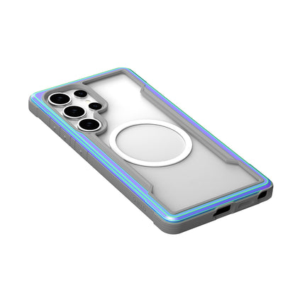 Galaxy S25 Ultra Kılıf M-safe Şarj Özellikli Airbagli Raptic Shield Serisi Şeffaf Arka Yüzey Kapak Kırmızı