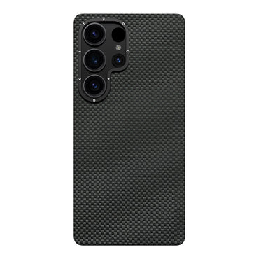 Galaxy S25 Ultra Kılıf M-safe Şarj Özellikli Aramid Fiber Youngkit 1500D Kevlar Extreme Wing Serisi Kapak Siyah