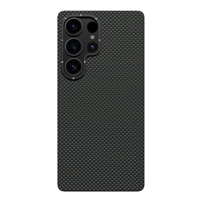 Galaxy S25 Ultra Kılıf M-safe Şarj Özellikli Aramid Fiber Youngkit 1500D Kevlar Extreme Wing Serisi Kapak Siyah