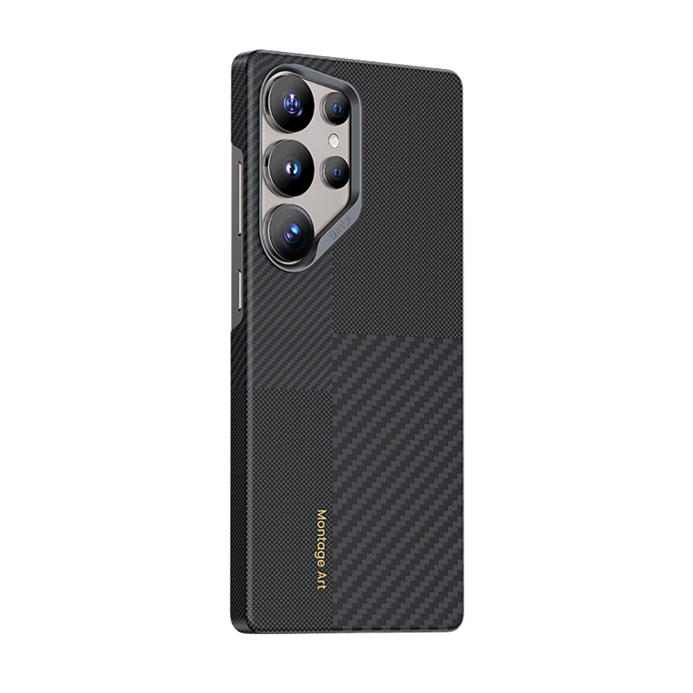 Galaxy S25 Ultra Kılıf M-safe Şarj Özellikli Karbon Fiber Benks Montage ArmorAir Kevlar Kapak Siyah