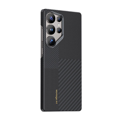 Galaxy S25 Ultra Kılıf M-safe Şarj Özellikli Karbon Fiber Benks Montage ArmorAir Kevlar Kapak Siyah