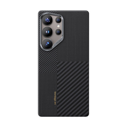 Galaxy S25 Ultra Kılıf M-safe Şarj Özellikli Karbon Fiber Benks Montage ArmorAir Kevlar Kapak Siyah