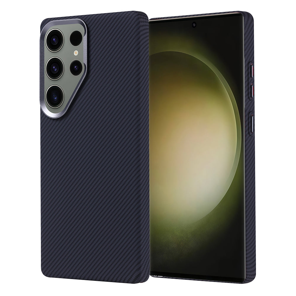 Galaxy S25 Ultra Case with M-safe Charging Function Carbon Fiber Look Zore Nekst Cover Black 