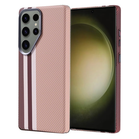 Galaxy S25 Ultra Case with M-safe Charging Function Carbon Fiber Look Zore Nekst Cover Gold 