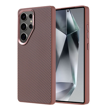 Galaxy S25 Ultra Kılıf M-safe Şarj Özellikli Karbon Fiber Görünümlü Zore Troy Kapak Gri