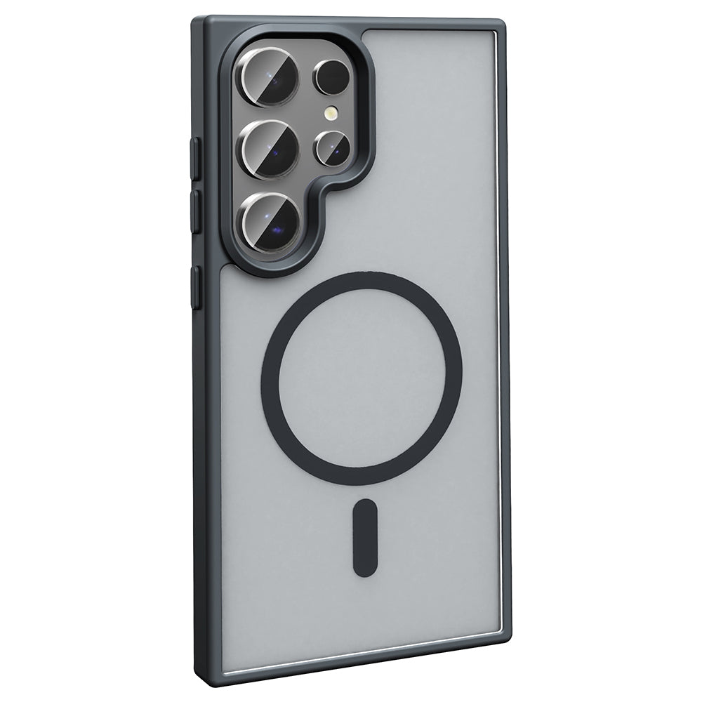 Galaxy S25 Ultra Case M-safe Charging Feature Matte Back Surface Zore Sio Cover Gray 