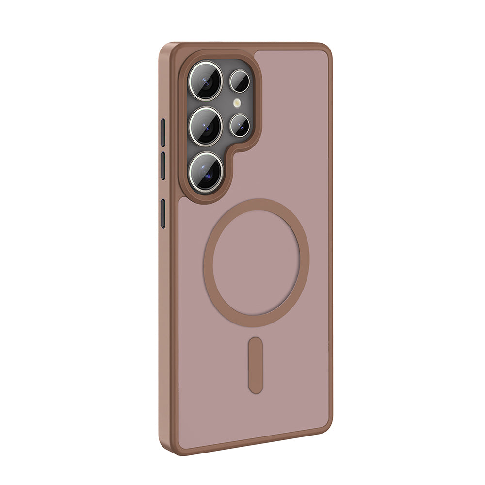 Galaxy S25 Ultra Case M-safe Charging Feature Matte Back Surface Zore Sio Cover Beige 