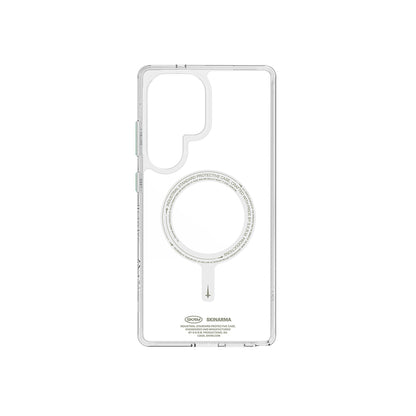 Galaxy S25 Ultra Kılıf M-safe Şarj Özellikli Şeffaf Airbag Tasarımlı Skinarma Saido Nightglow Kapak Şeffaf