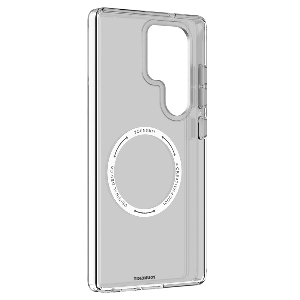 Galaxy S25 Ultra Kılıf M-safe Şarj Özellikli Şeffaf Youngkit Crystal Shield Serisi Kapak Şeffaf