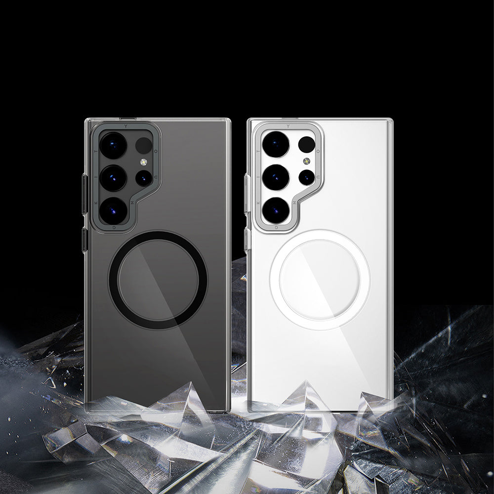 Galaxy S25 Ultra Kılıf M-safe Şarj Özellikli Şeffaf Youngkit Crystal Shield Serisi Kapak Şeffaf