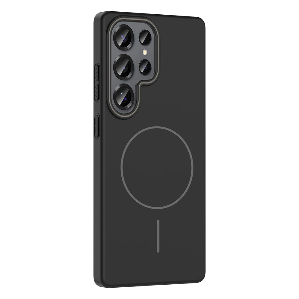 Galaxy S25 Ultra Kılıf M-safe Şarj Özellikli Zore Ruby Sert Kapak Gri