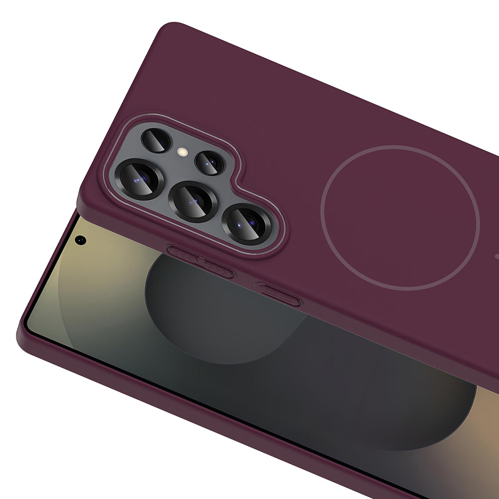 Galaxy S25 Ultra Kılıf M-safe Şarj Özellikli Zore Ruby Sert Kapak Gri