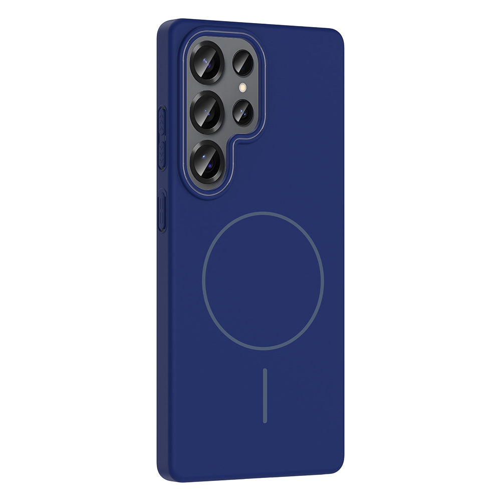 Galaxy S25 Ultra Case Zore Ruby Hard Cover Navy Blue with M-safe Charging Feature 