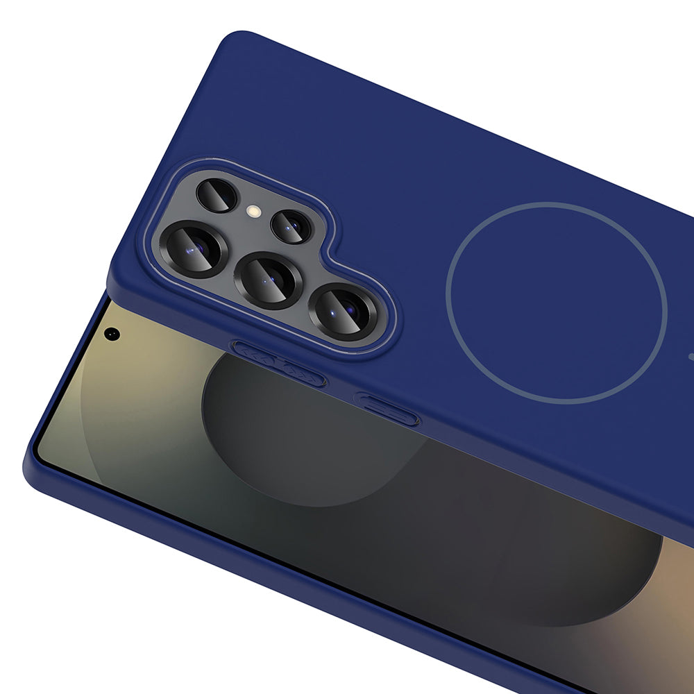 Galaxy S25 Ultra Kılıf M-safe Şarj Özellikli Zore Ruby Sert Kapak Mürdüm