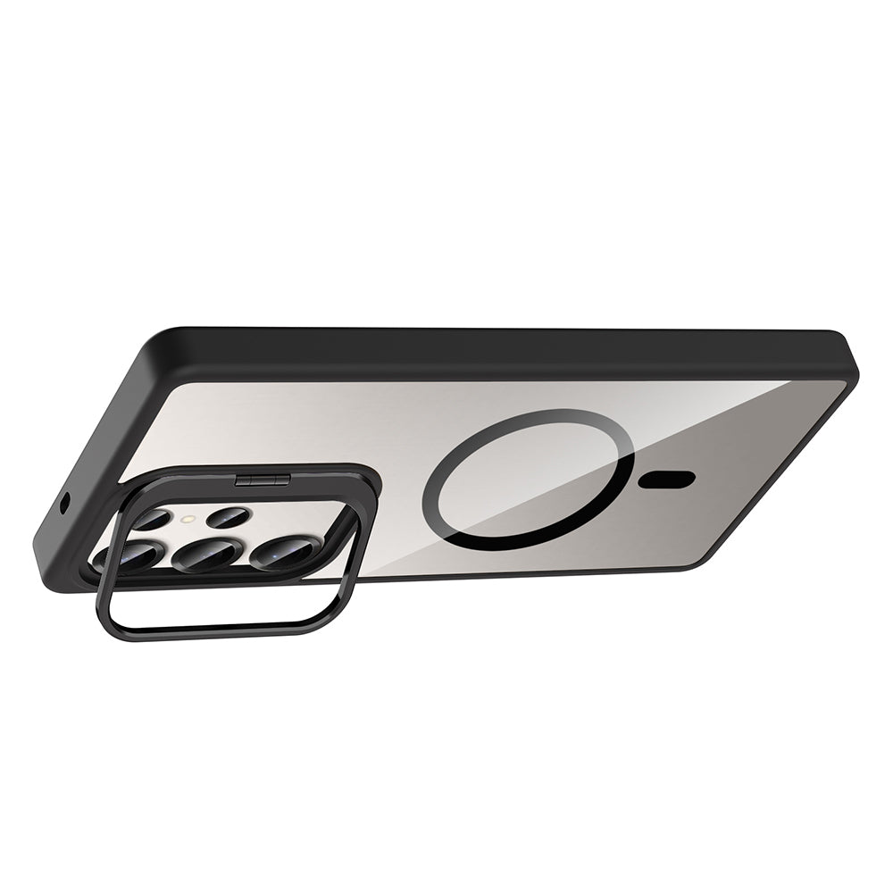 Galaxy S25 Ultra Case with Stand and Camera Lens Gift, M-Safe Charging Function, Zore Etro Cover Desert Titanium 