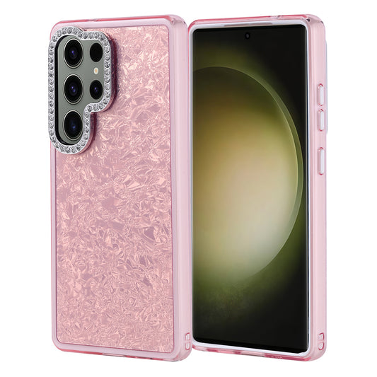 Galaxy S25 Ultra Kılıf Taşlı Tasarımlı Zore Kapi Kapak Pembe