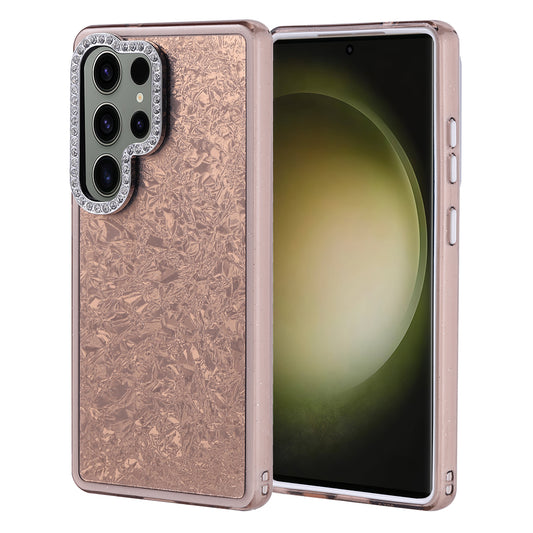 Galaxy S25 Ultra Case Stone Design Zore Door Cover Gold 