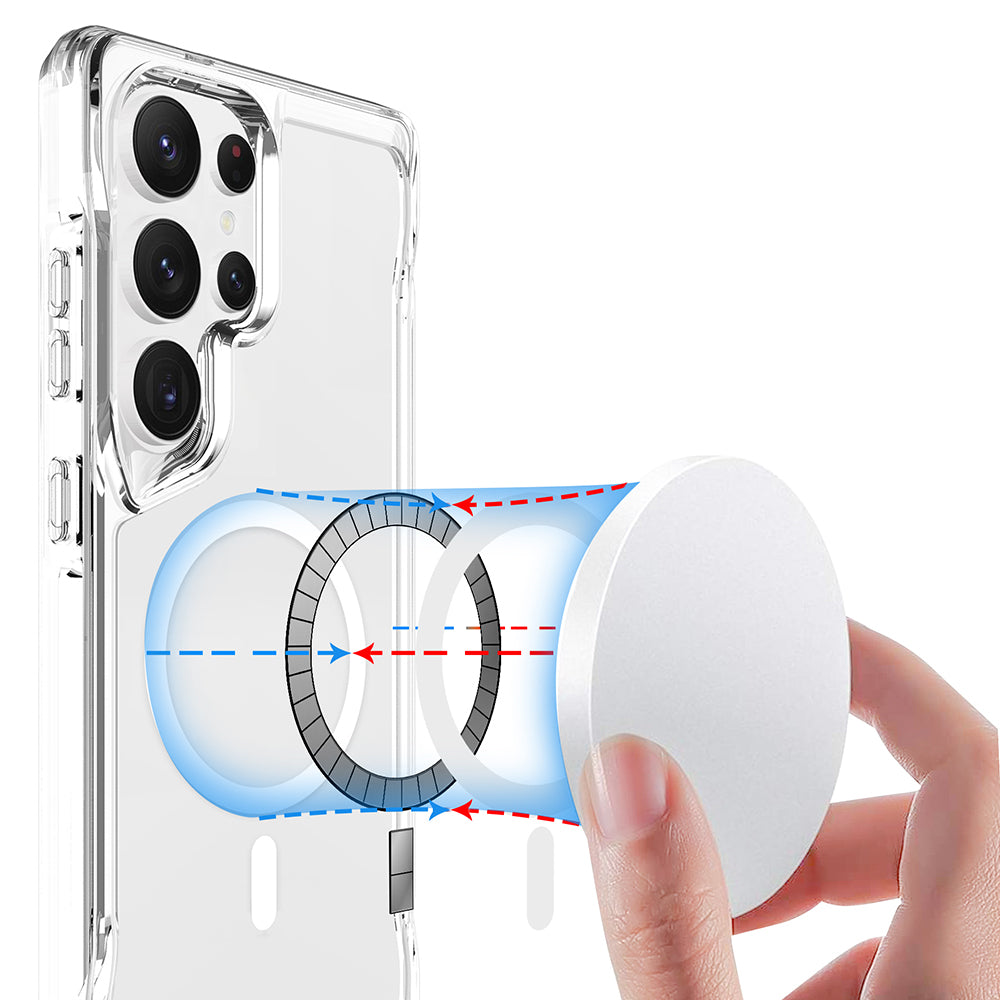 Galaxy S25 Ultra Case Zore M-safe Charging Feature T-Max M-safe Cover Transparent