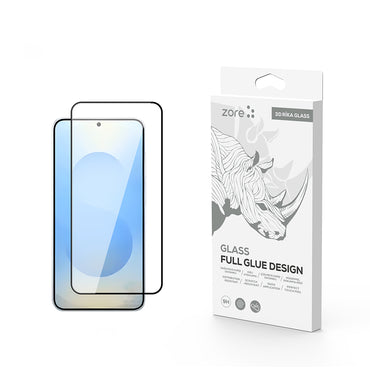 Galaxy S25 Zore Rika Premium Tempered Glass Screen Protector Black 