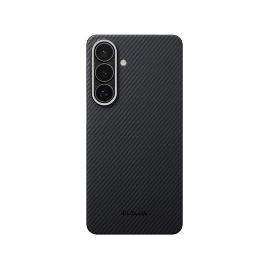Galaxy S26 Plus Kılıf M-safe Şarj Özellikli 600D Aramid Fiber Pitaka Edge Serisi Black-Grey Twill Kapak